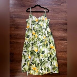 Vintage Inspired Lemon Summer Print Dress